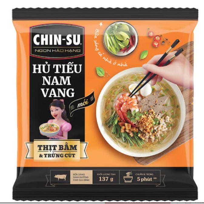[Mã 252FMCGSALE giảm 8  đơn 500K] (Gói) Phở bò /Miến gà CHINSU (có thịt) gói 135g (7 bữa sáng hoàn chỉnh)