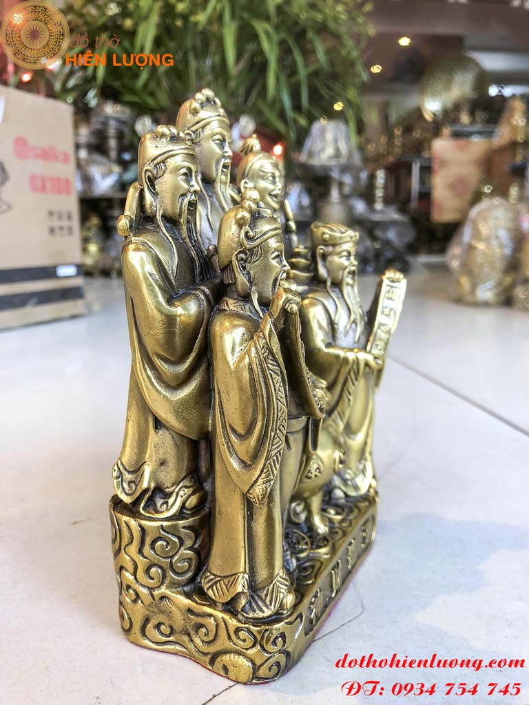 Tượng Ngũ Hộ Thần Tài Ngũ Phúc Bằng Đồng Phong Thủy Cao 18cm Nặng 1.2kg
