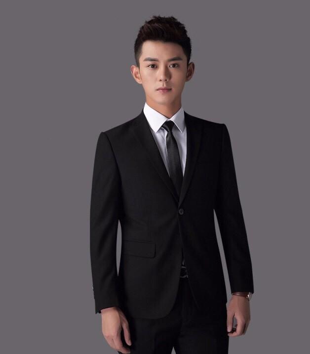 Bộ vest nam màu đen ôm body dáng hàn (áo vest + quần tây + cà vạt) tặng hộp đựng làm quà