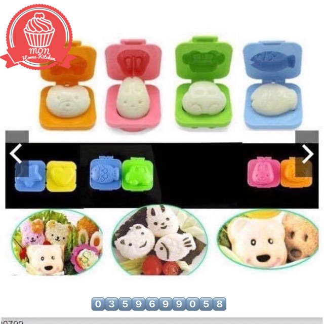 Khuôn cơm Bento set 6 cái, có bán lẻ