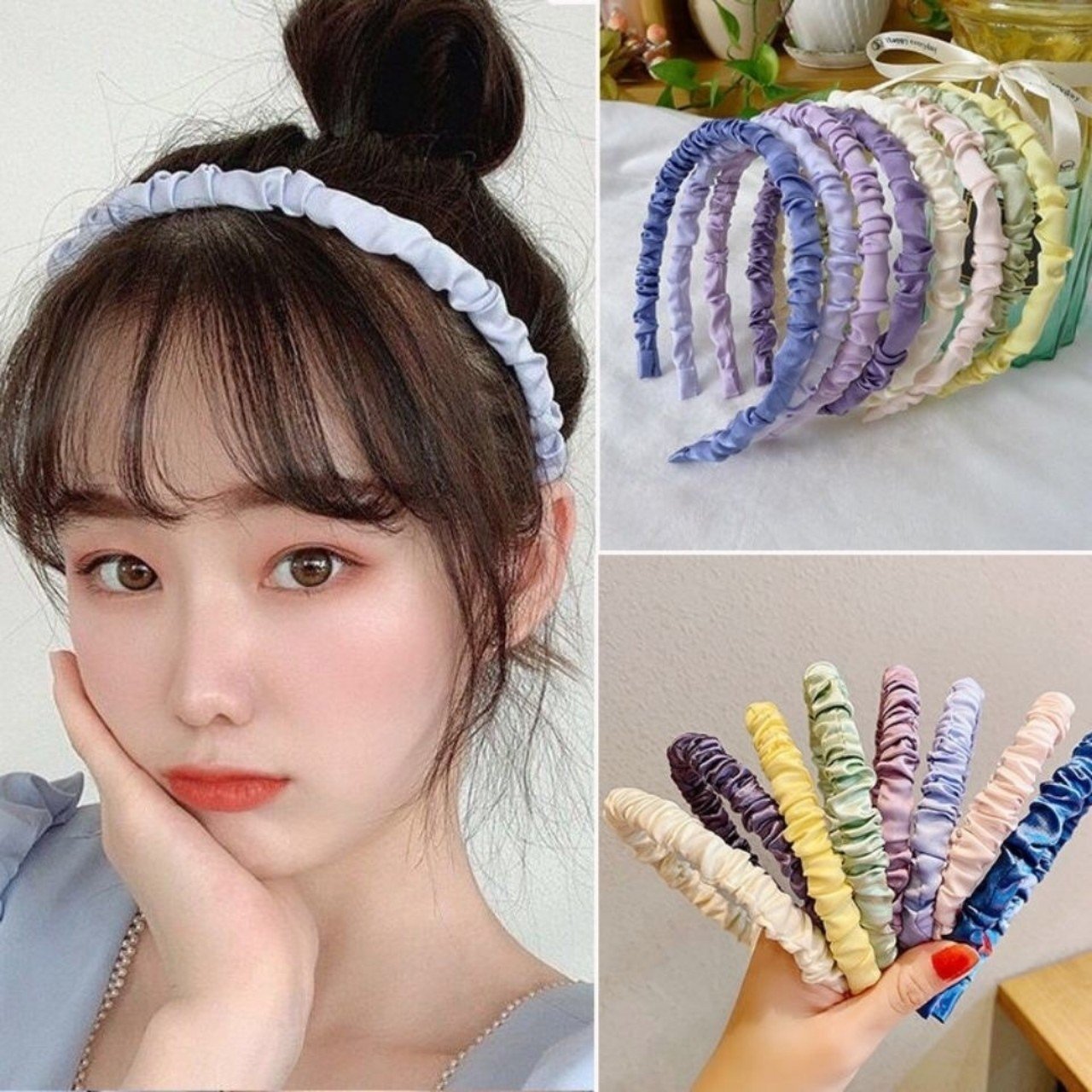 Băng Đô Cài Tóc vải nhún dịu dàng