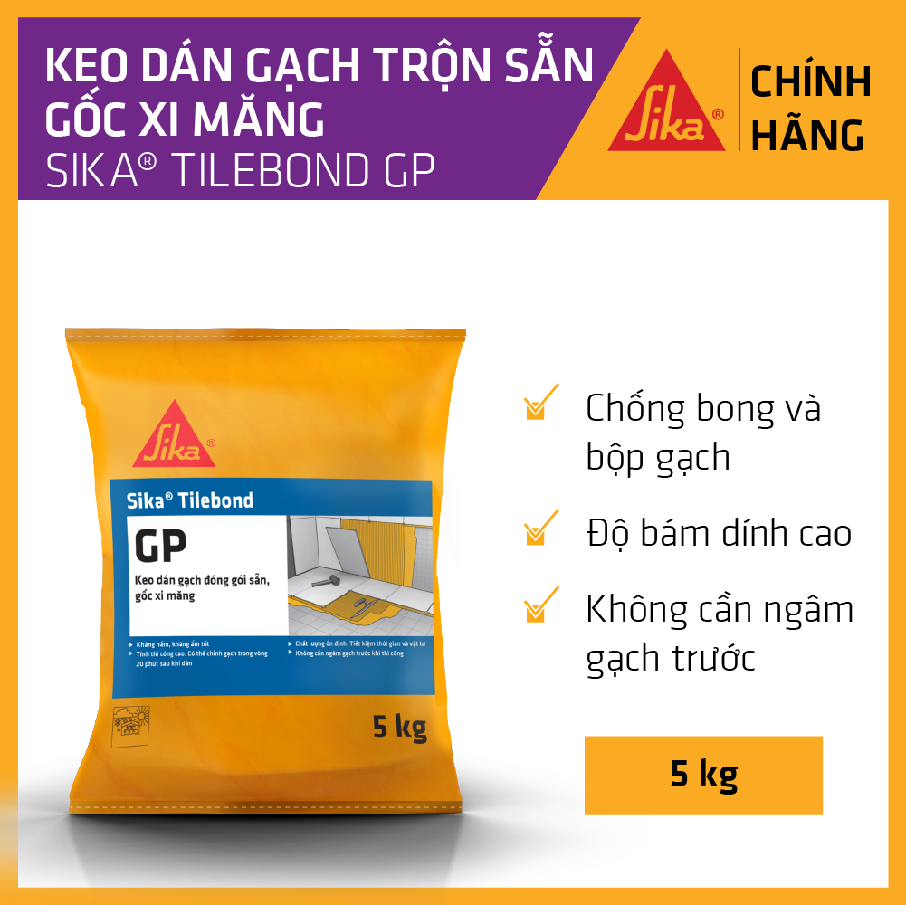 Sika - Keo dán gạch trộn sẵn Sika ® TileBond GP (bao 5 kg)