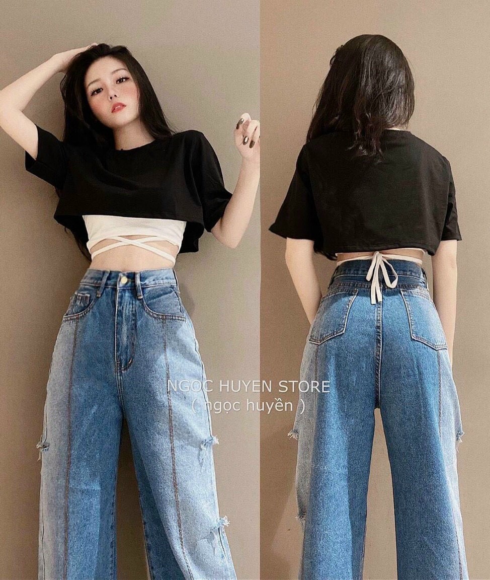 Sét áo croptop và áo cột dây form chuẩn
