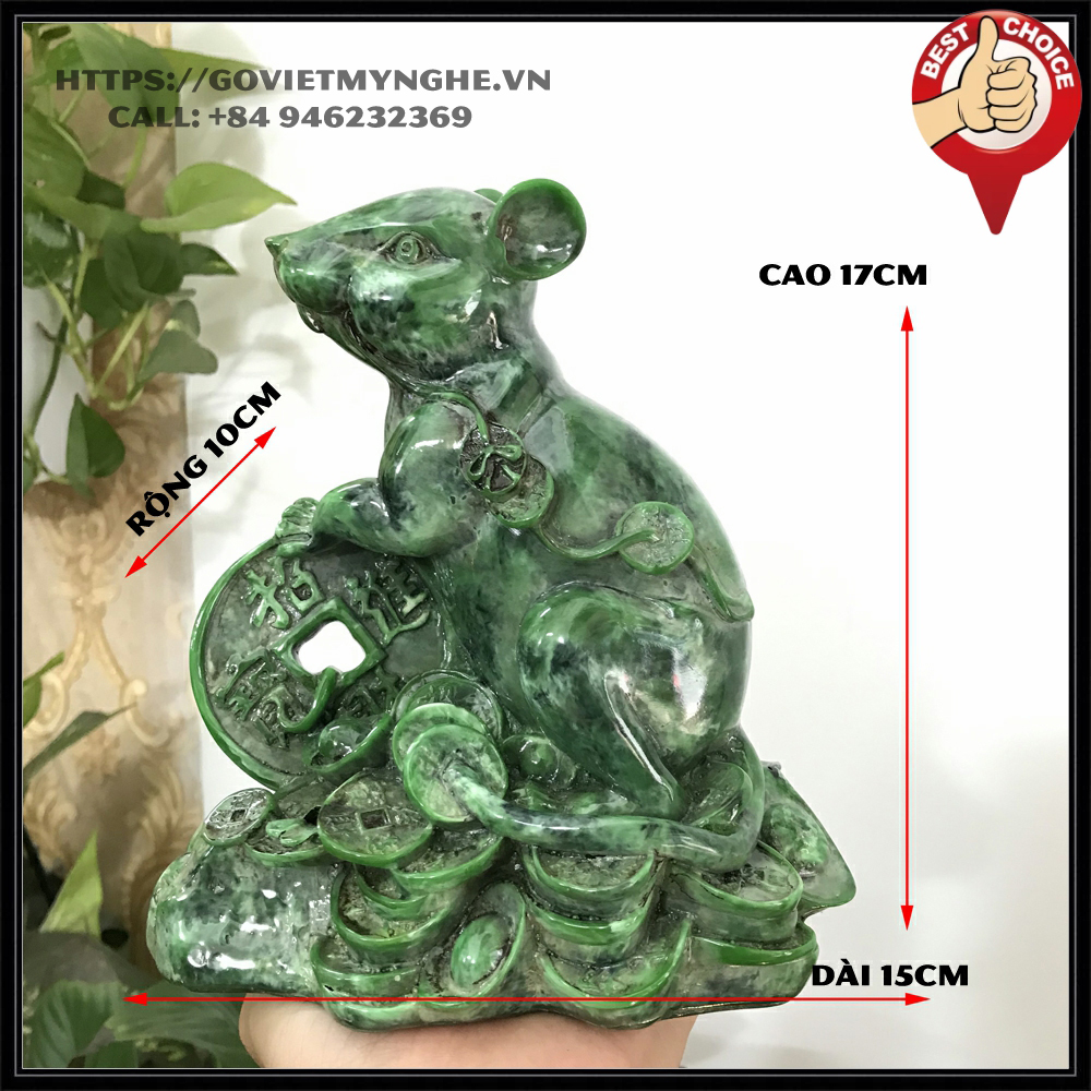 [Feng Shui mouse] Feng Shui decorative stone statue mouse catch Feng Shui wealth of the family-17cm high-Brown Black
