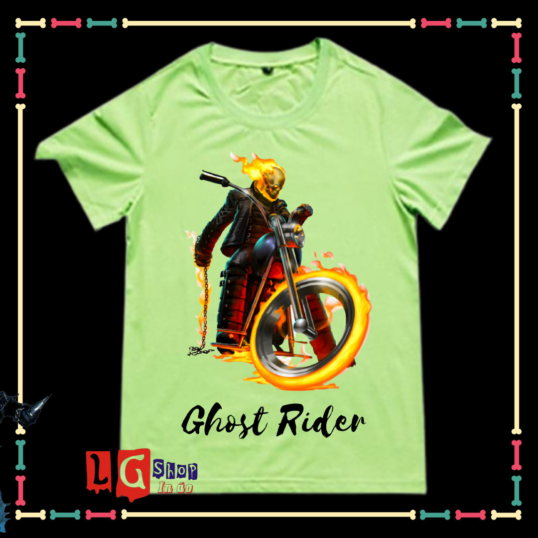 Áo thun bé trai in hình ma tốc độ ghost rider xịn xò cho trẻ em đủ size áo từ 10kg đến 90kg