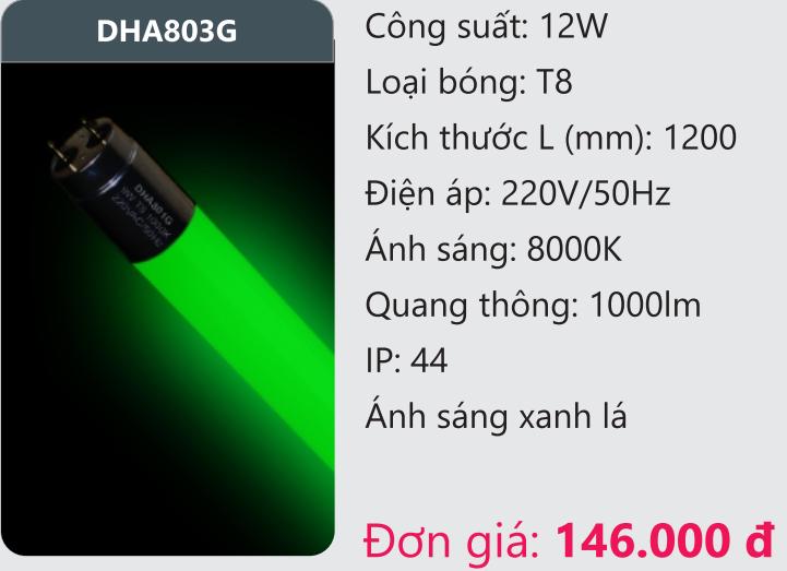 Combo 20 Bóng Đèn Led Tuýp Màu T8 12W Duhal DHA803G