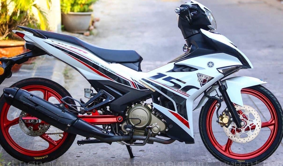 Tem rời ex 150 y15zr dán xe trắng phối tem đỏ - tem chuẩn hình