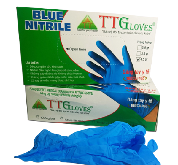 Bảng giá Găng tay y tế không bột TTGloves -  Găng tay y tế không bột màu xanh size S