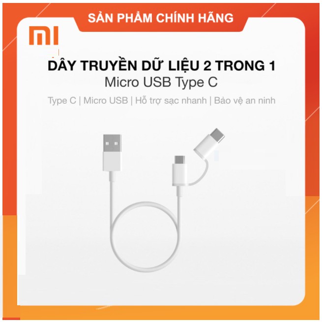 Cáp 2 trong 1 Type-C và Micro USB ZMI AL511 0.3m-trắng