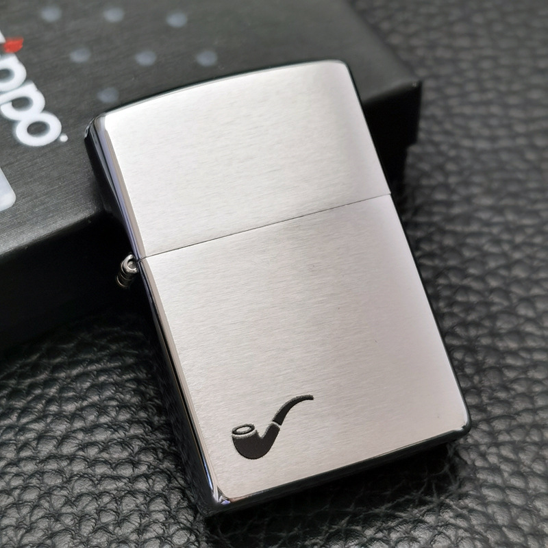 Bật lửa Zippo chính hãng có tem đỏ  - Zippo Pipe Brushed Chrome