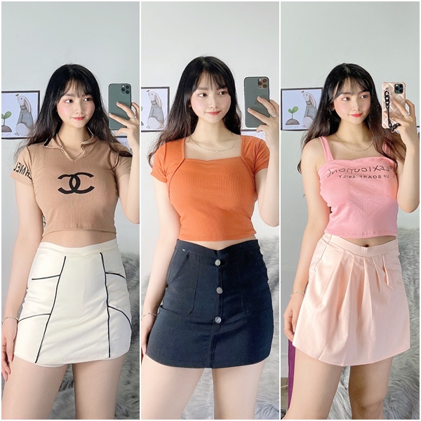 Quần giả váy nữ dáng ngắn lưng thun co dãn,freesize dưới 58kg