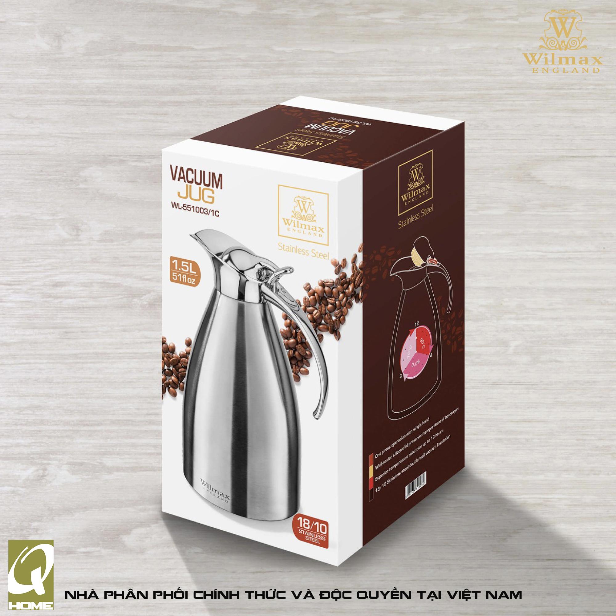 Bình inox 2 lớp giữ nhiệt Wilmax England