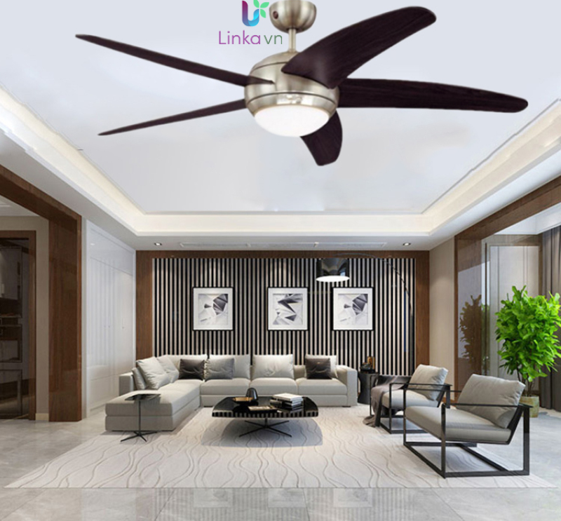 Quạt trần đèn trang trí 5 cánh gỗ LINKA LI-QAT058 – Công nghệ tính năng gió tự nhiên