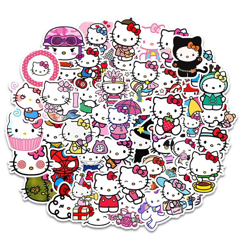 Sticker Hello Kitty set 30 đến 60 ảnh decal hình dán
