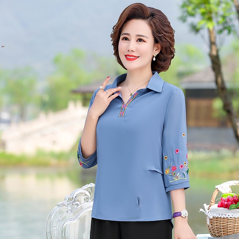 ÁO SƠ Mi thêu hoa tay- ÁO Sơ mi QC