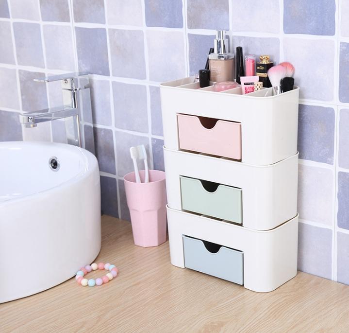 Kệ đựng Mỹ Phẩm mini 2 tầng có ngăn kéo rất tiện dụng gọn gàng