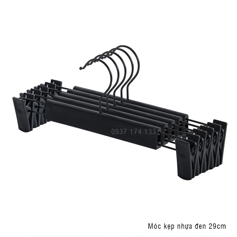 Móc kẹp quần chất liệu nhựa đen 29cm ( Bộ 10 móc )