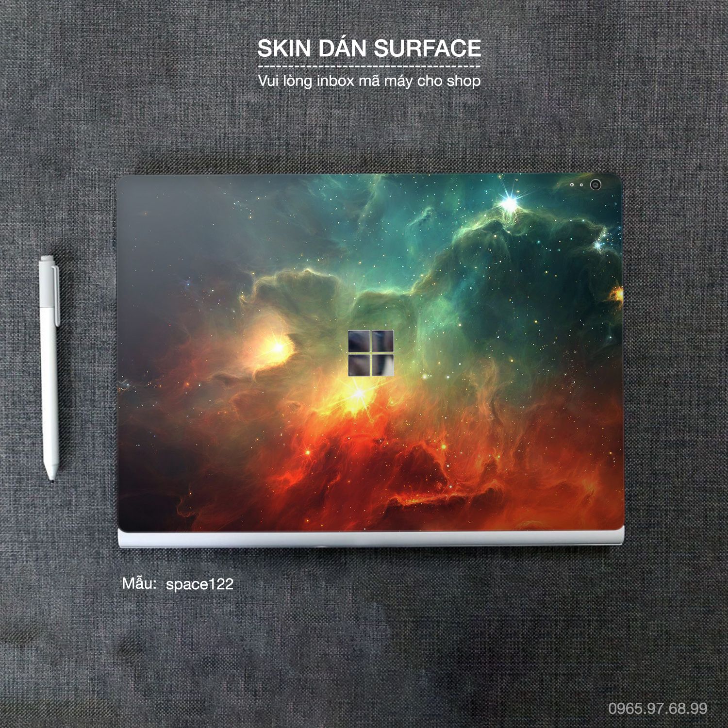 Decal Skin dán Surface Pro / Laptop / Go / Book mẫu không gian (inbox mã máy cho shop)