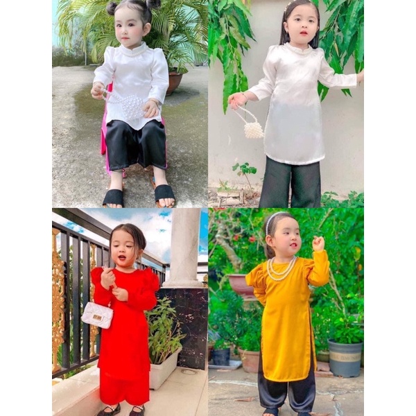Áo dài lụa tay phồng siêu hot