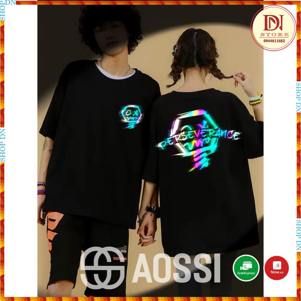 Áo thun phản quang AOSSI form rộng phong cách Unisex - PERSEVERANCE - A004