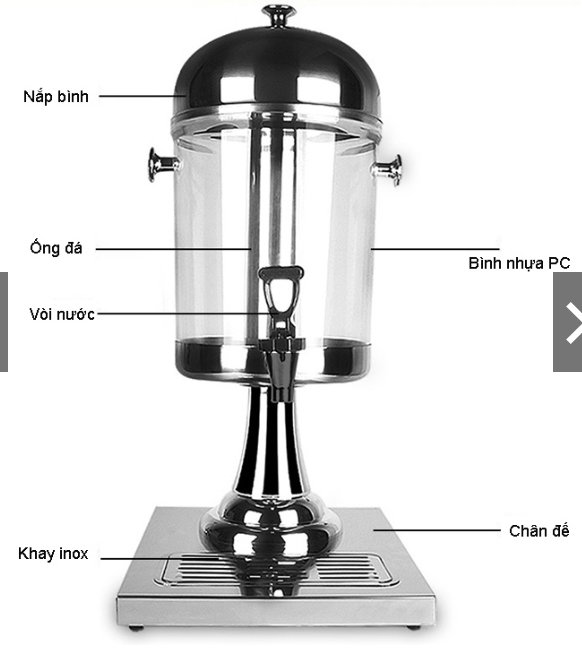 Bình làm lạnh, Đựng Nước Ép Trái Cây Inox 8L ( Hàng Cao Cấp )