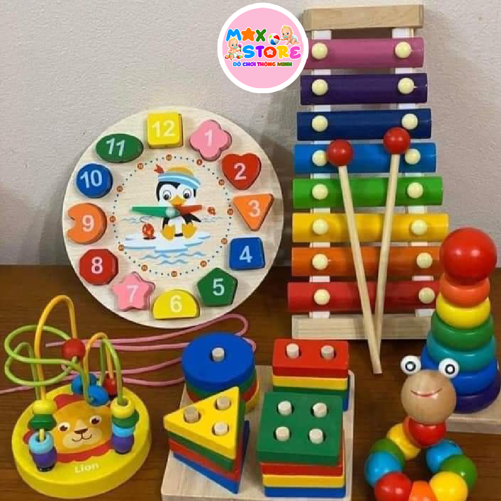 Combo 6 món đồ chơi cho bé từ 1 tuổi phát triển tư duy