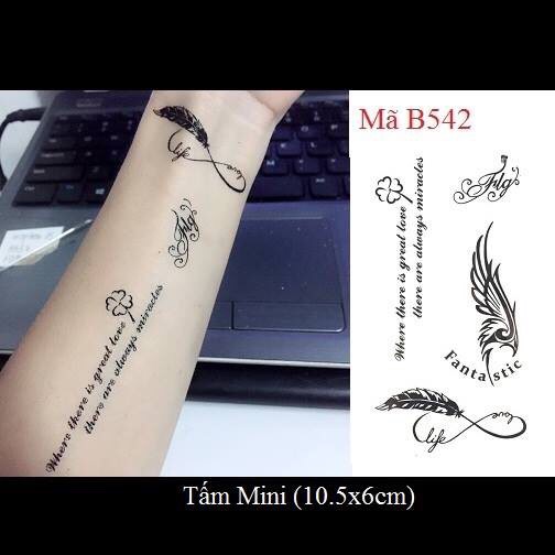 [HCM]Combo 6 tấm hình xăm dán lông vũ vô cực 10x6cm (Shop phát ngẫu nhiên hoặc khách nhắn tin chọn mẫu)