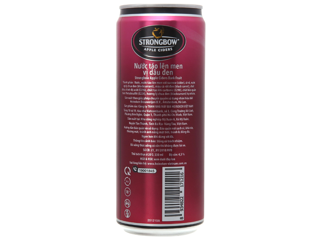 LỐC 6 LON CAO STRONGBOW VỊ DÂU ĐEN 330ML