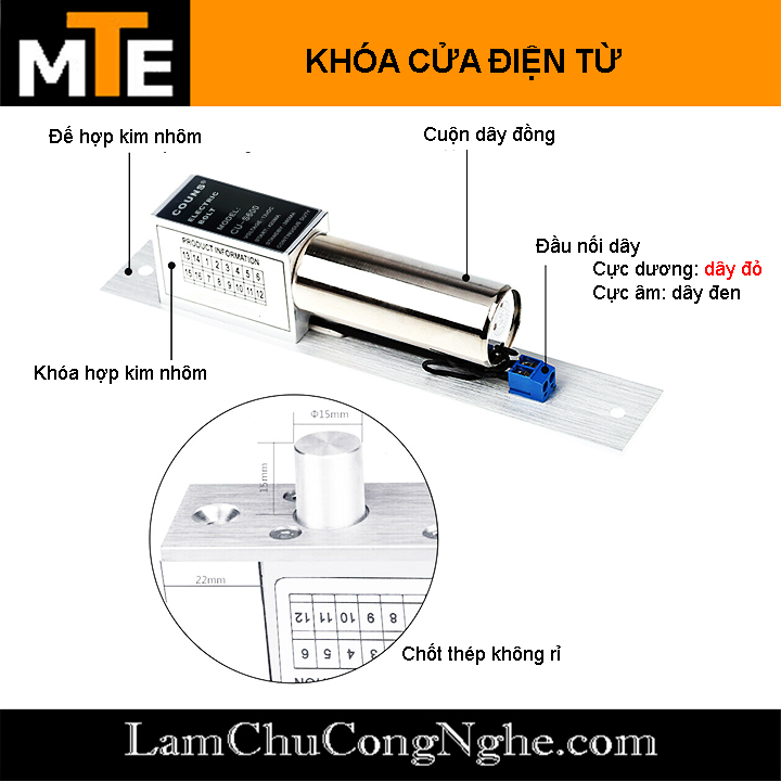 KHÓA ĐIỆN 12V ELECTRIC BOLT LOCK