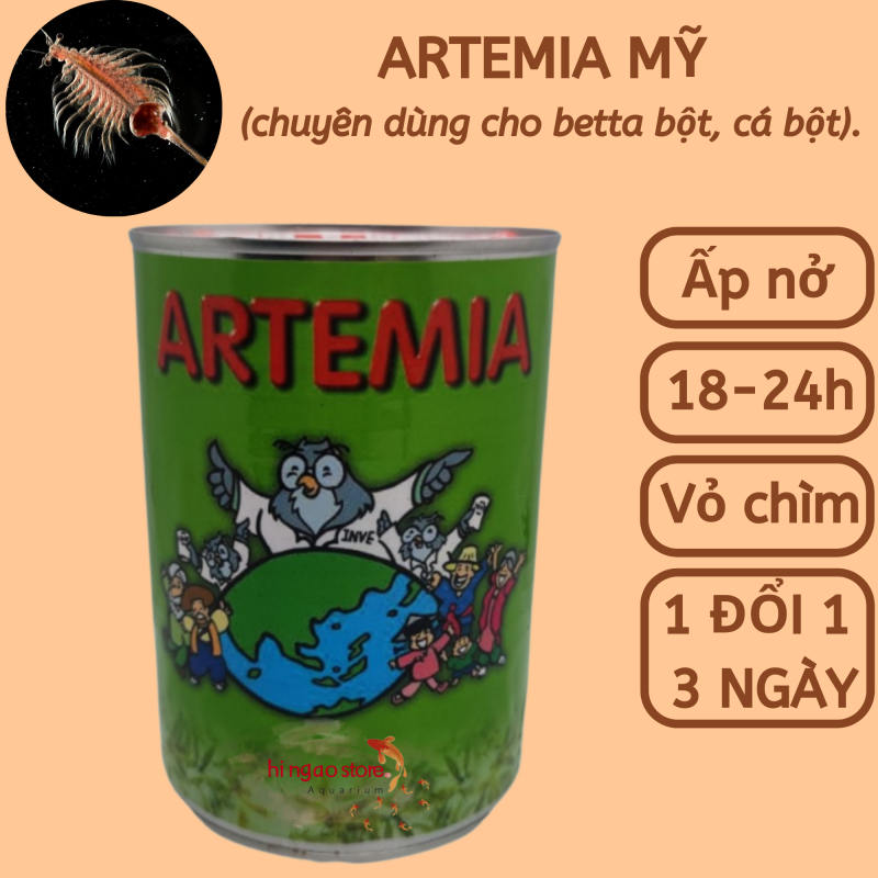 Trứng Artemia Mỹ Tỉ Lệ Nở Cao (Chiết lẻ) - Thức ăn cá betta bột, cá bột | Hingaostore.