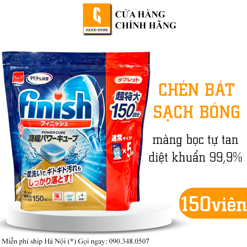 Viên rửa chén bát Finish Power Cube Nhật Bản