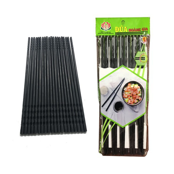 Bộ 10 đôi đũa hợp kim mạ vàng  (có hộp đựng) - Đũa ăn cao cấp đũa khảm vàng hàn quốc Chống Trơn- Chống Trượt- Chống Mốc- Bền Mầu