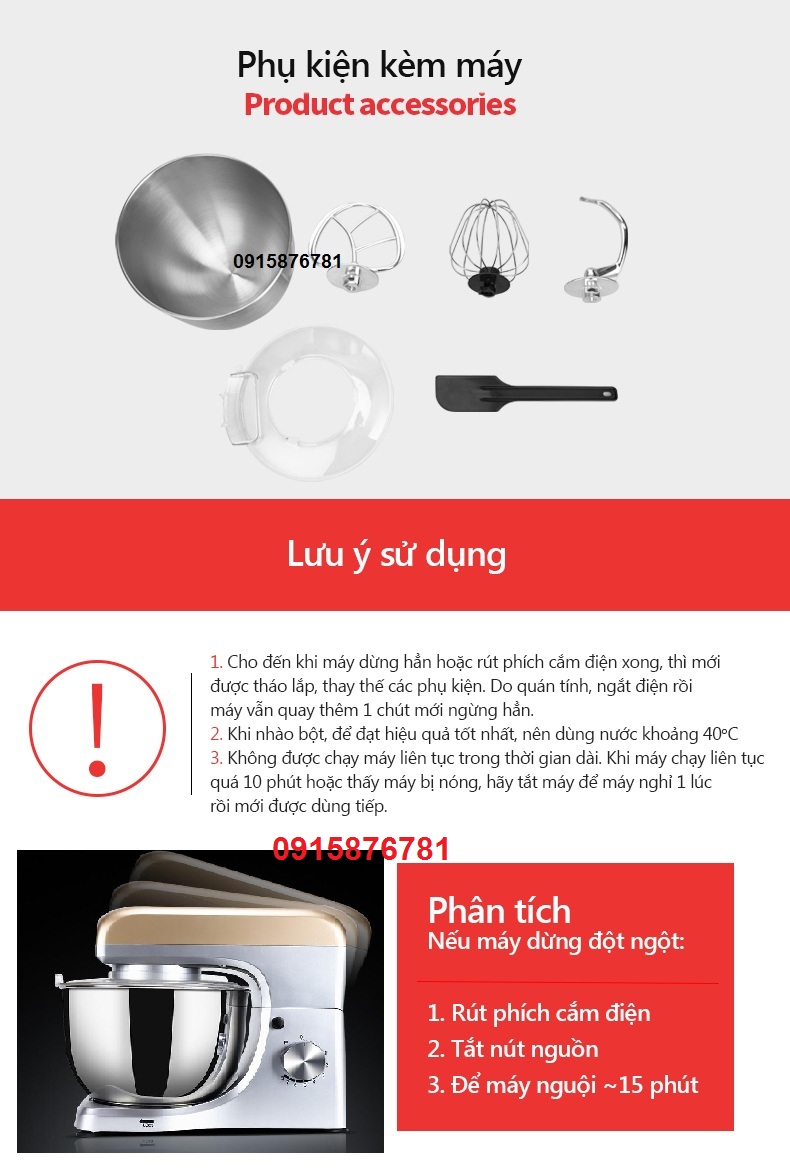 máy nhào bột đánh bột đánh trứng 5l  CÔNG SUẤT 1000W