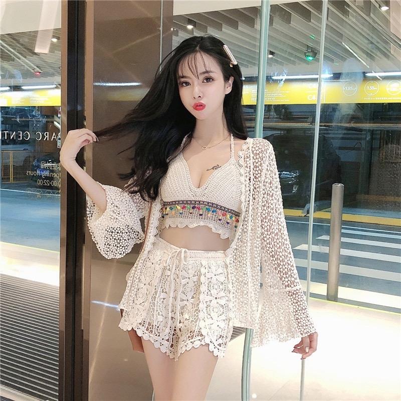 Set 3 Món Bikini Đi Biển ( Hàng Có Sẵn )