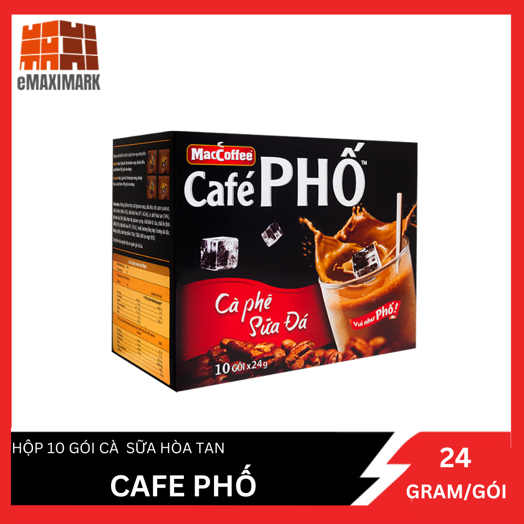 Cà Phê Phố Vị Cà Phê Sữa Hộp 10 Gói (24G/Gói)