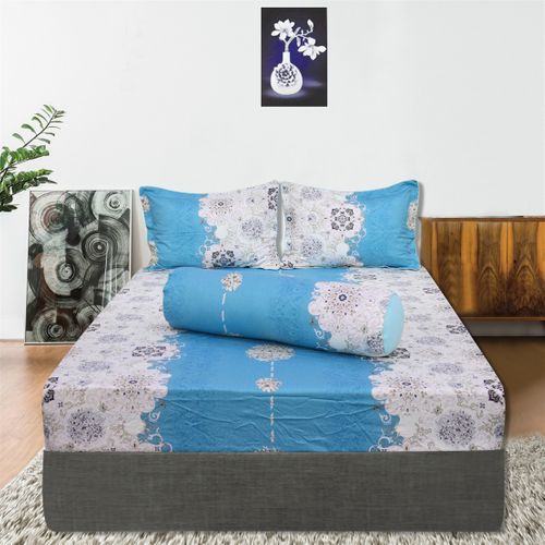 Bộ drap gối  160 x200cm cotton hoa Hometex