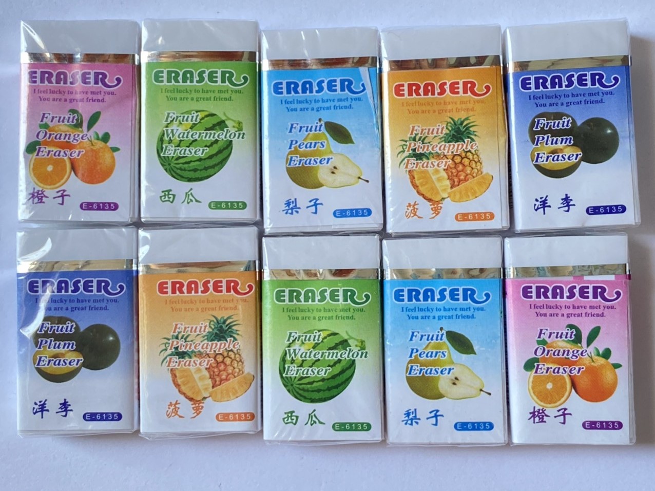 [HCM]Bộ 5 cục Gôm trắng Trái cây/ Doremon