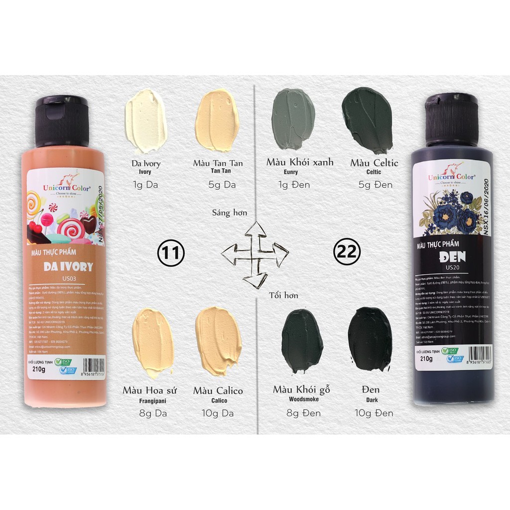 Màu thực phẩm 60g - Đen (Syrup color Black) - Unicorn color