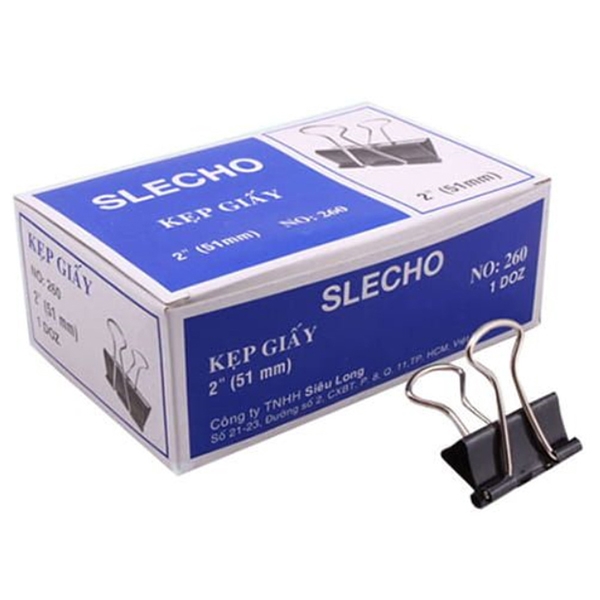 Hộp 12 kẹp bướm 51mm slecho h12
