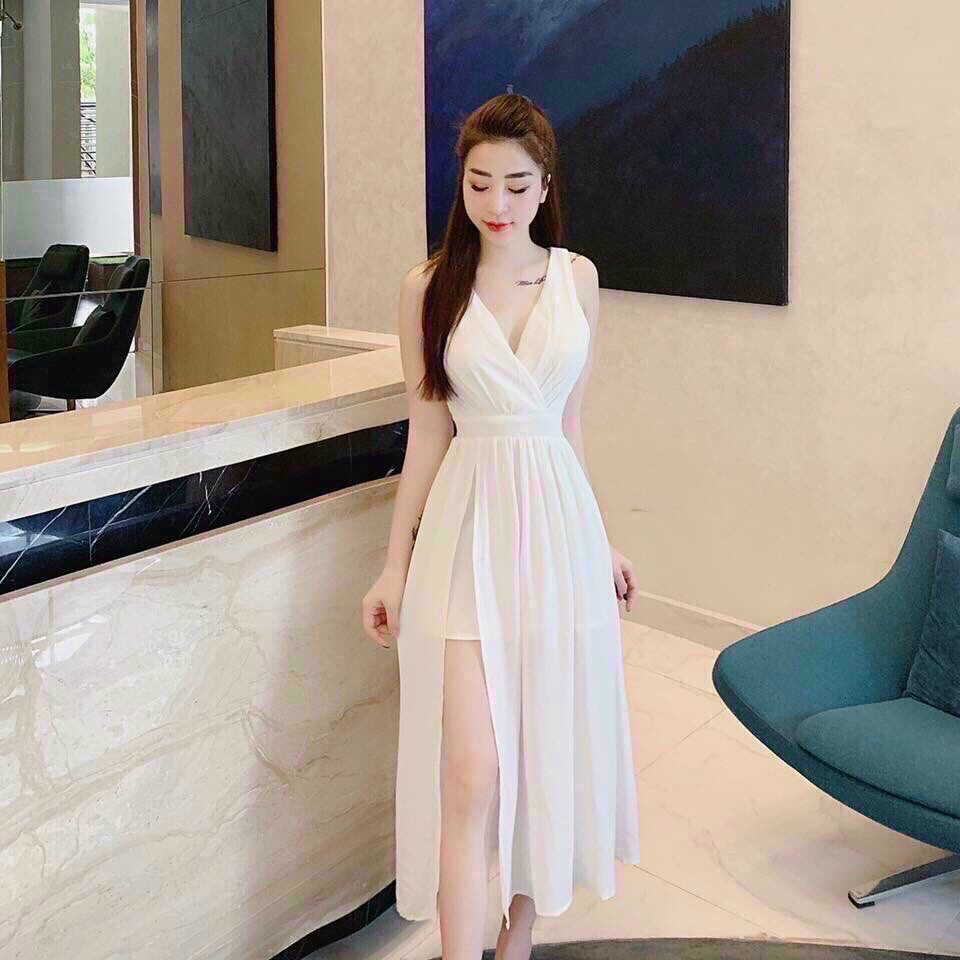 ( SIÊU KHUYẾN MÃI) ĐẦM VOAN MAXI CỔ TIM QUÁ XINH