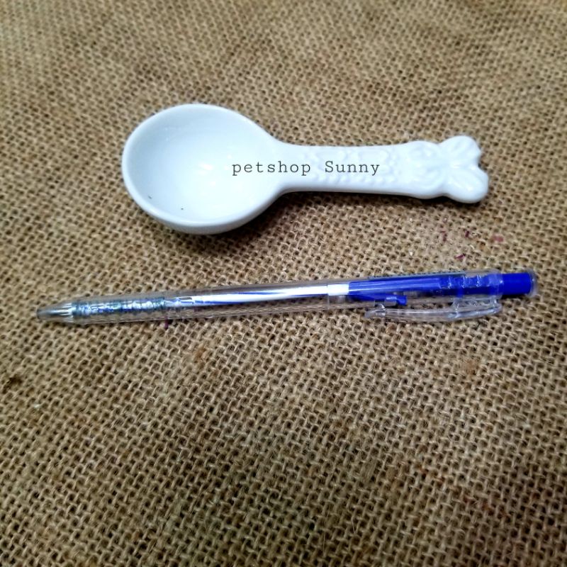 Muỗng Gốm Sứ (Dày) Xúc Hạt Thức Ăn Hamster, Thú Nhỏ