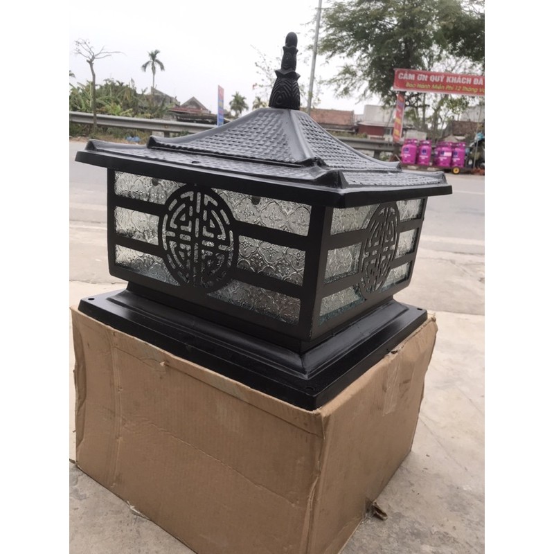 [HCM]ĐÈN TRỤ CỔNG NHÔM ĐÚC D400 MÁI NGÓI