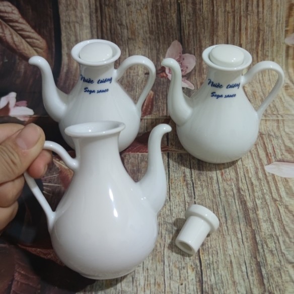 Bình đựng nước chấm sứ Minh Long - bình đựng nước chấm