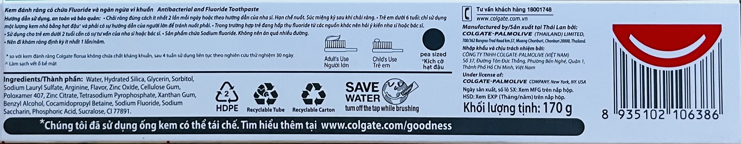 Kem đánh răng COLGATE TOTAL 170G - BACH HOA HV