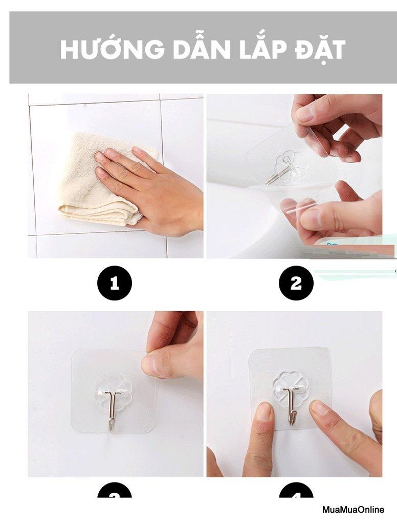 Set of 5 Super Sticky 3D Wall Hangers, Convenient