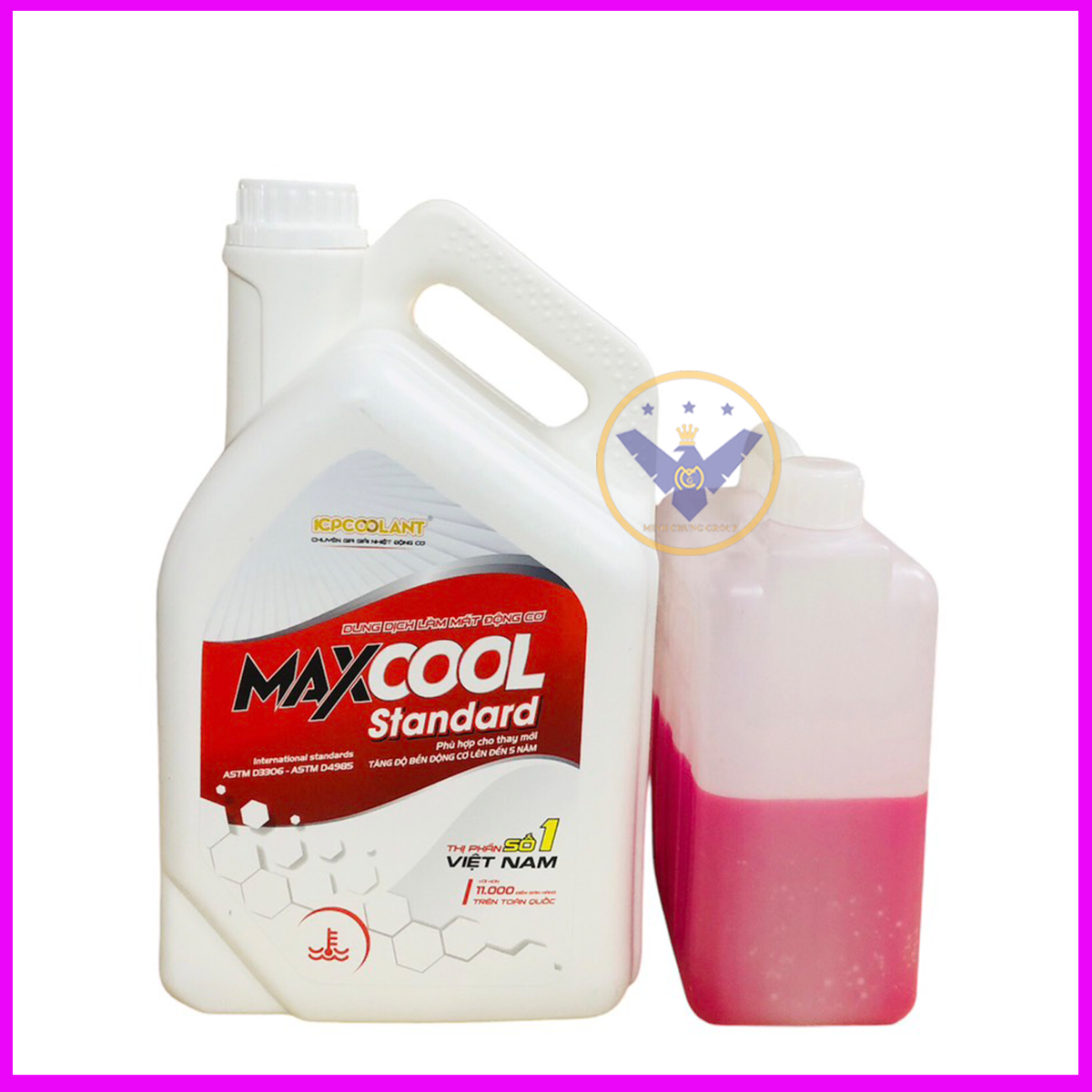 Nước làm mát động cơ xe ô tô màu đỏ Maxcool 4 Lít