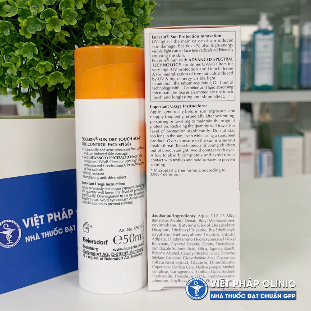 Kem Chống Nắng Eucerin Oil Control SPF50+ Kiểm Soát Nhờn