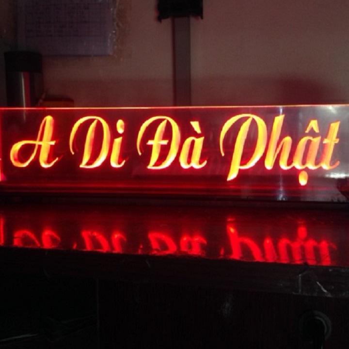 Tranh điện -  đèn led đổi màu - A Di Đà Phật - cao 9cm x dài 30cm