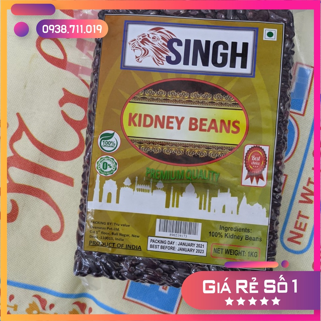 Đậu Đỏ Tây (Đậu Thận) Ấn Độ Kidney Beans gói 1kg [VOVEDACSAN]