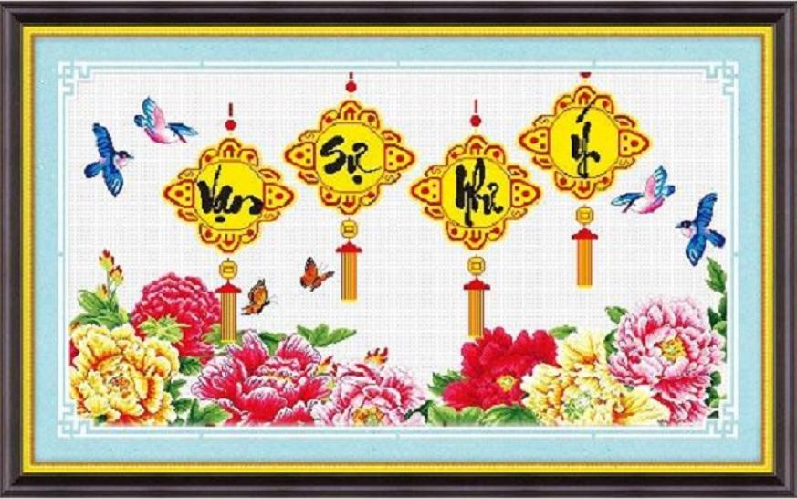 Tranh thêu chữ thập vạn sự như ý dlh-222841